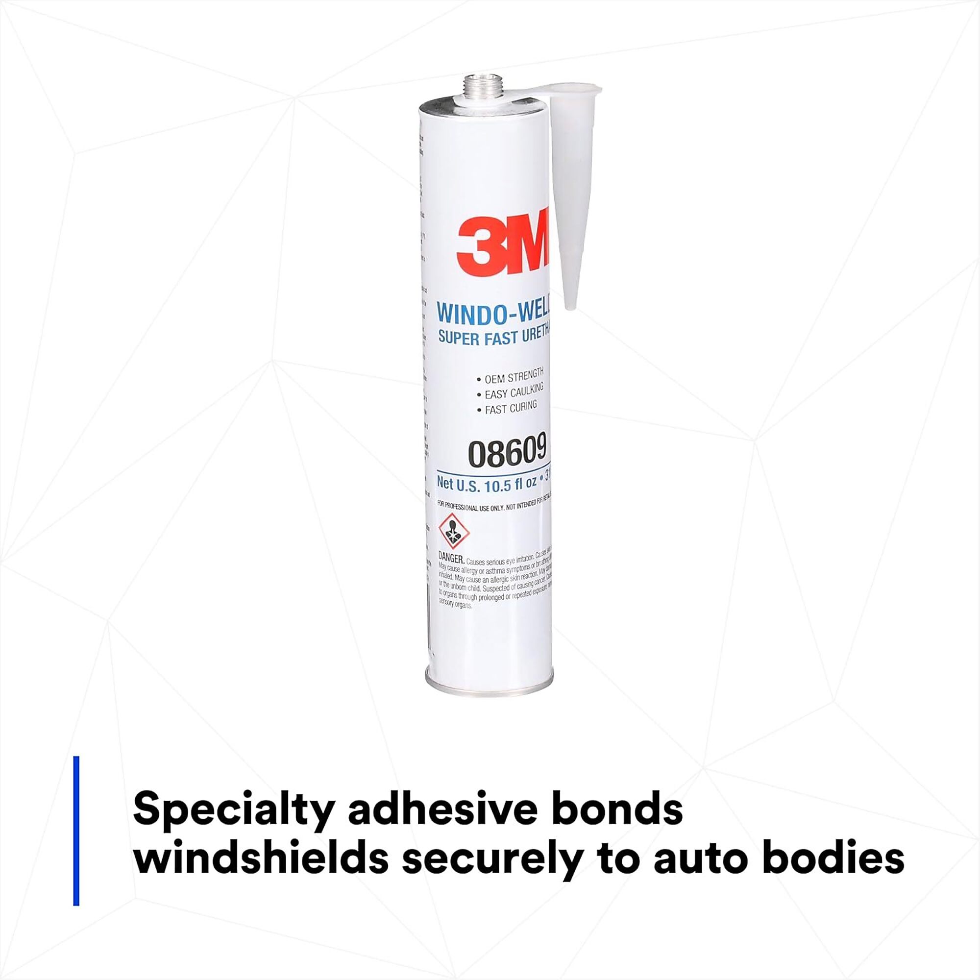 3M Urethane Super Fast Adhesive — 10 Oz. Cartridge, Black, 10–15 Minute Work Time, Model# MMM8609